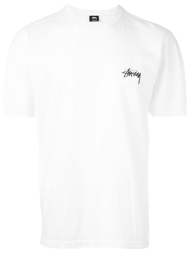 Stussy - Back Logo Print T-shirt - Men - Cotton - Xl, White, Cotton