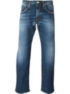+people Frayed Hem Straight Jeans, Men's, Size: 30, Blue, Cotton
