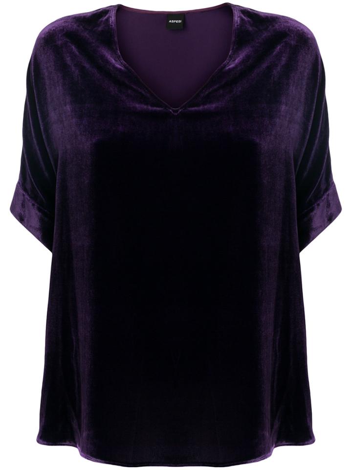 Aspesi V Neck T-shirt - Pink & Purple