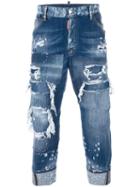 Dsquared2 Work Wear Distressed Jeans, Men's, Size: 52, Blue, Cotton/spandex/elastane