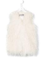 Ermanno Scervino Junior Faux Fur Gilet, Girl's, Size: 12 Yrs, White