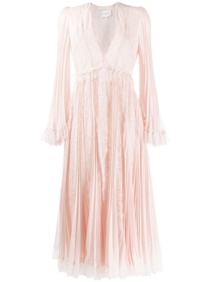 Giambattista Valli V-neck Lace Midi Dress - Pink