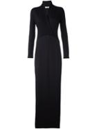 Chalayan Long Crossed Neck Dress, Women's, Size: 40, Black, Polyester/spandex/elastane/viscose/wool