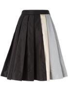 Prada Midi Pleated Skirt, Women's, Size: 38, Black, Silk/cupro