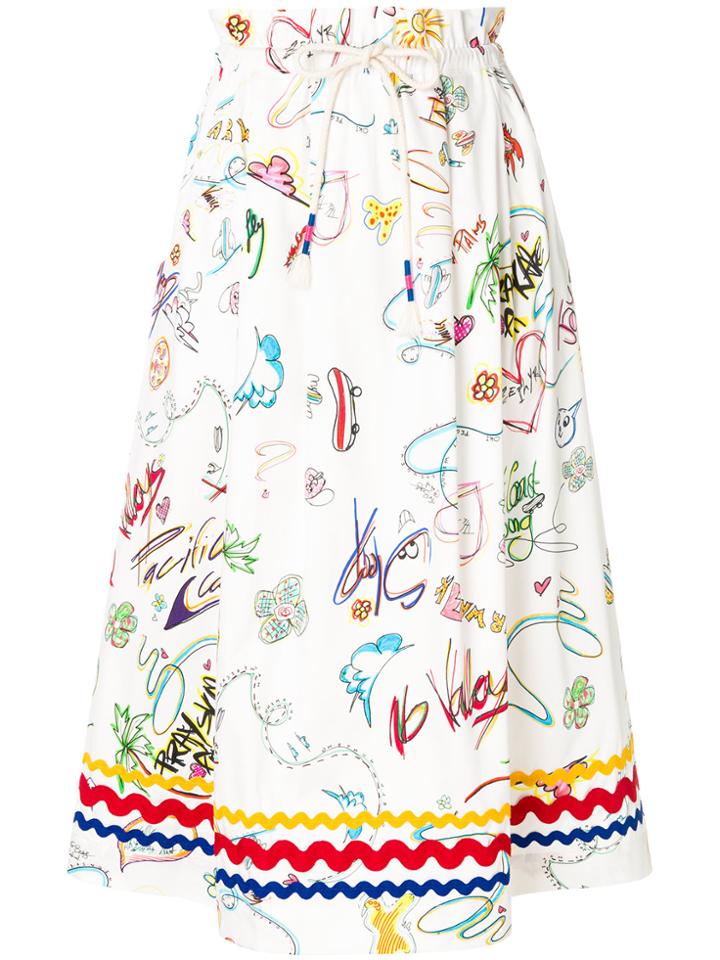 Mira Mikati Graffiti Skirt - White