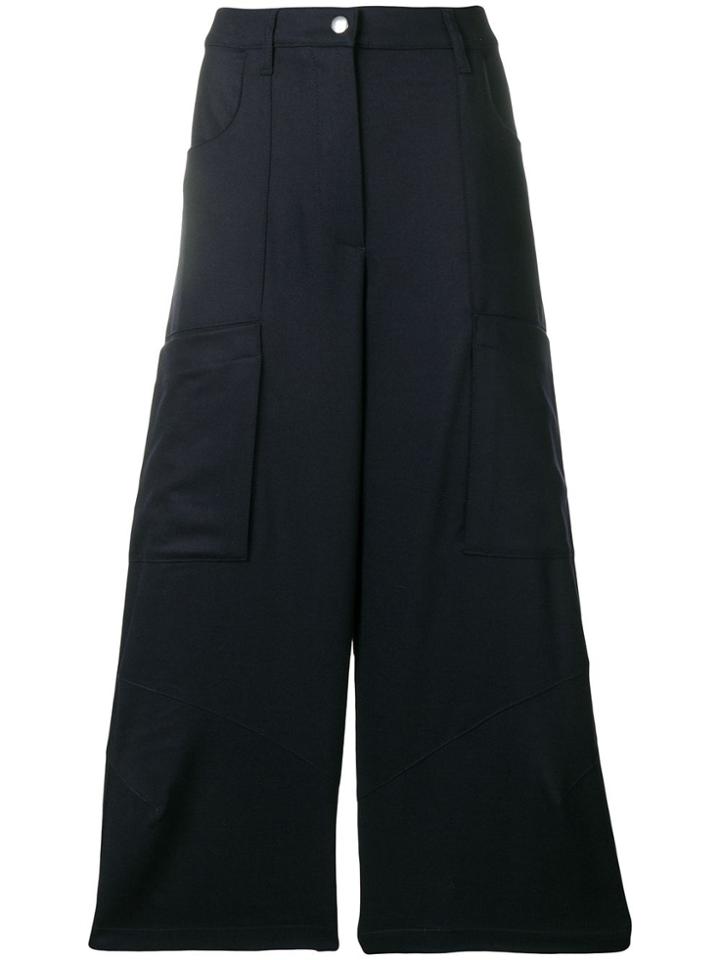 Barena Cropped Wide Leg Trousers - Blue