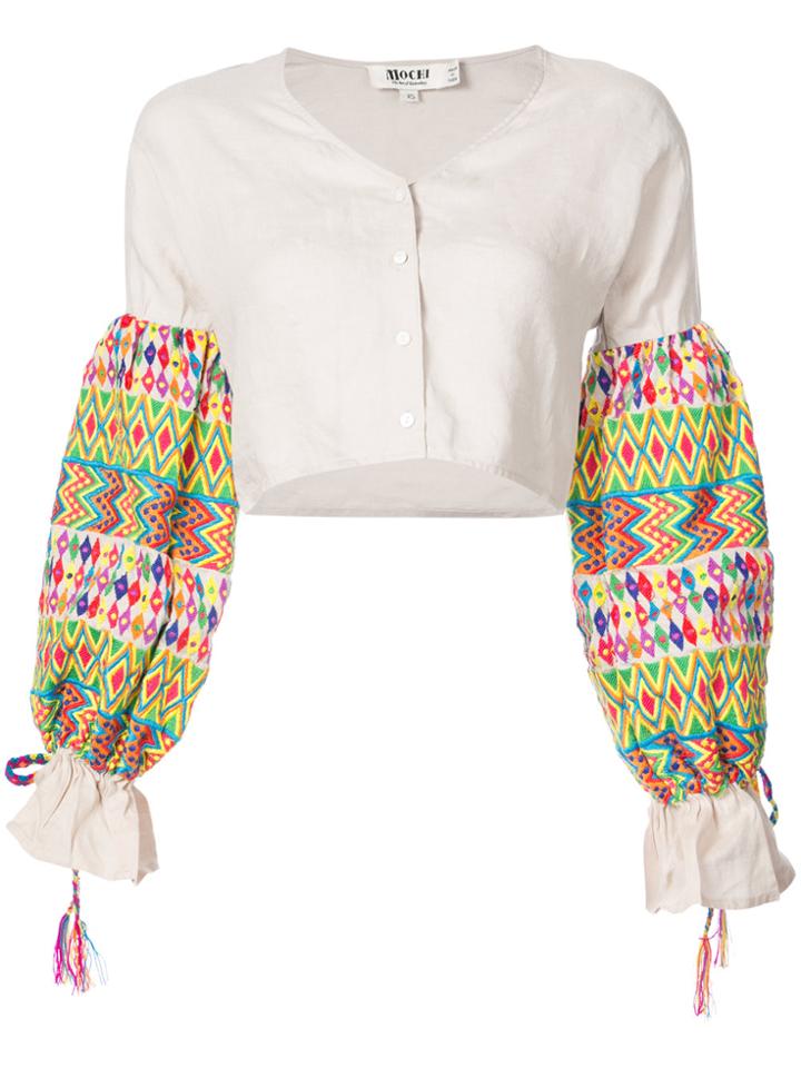 All Things Mochi Contrast Sleeve Shirt - Brown