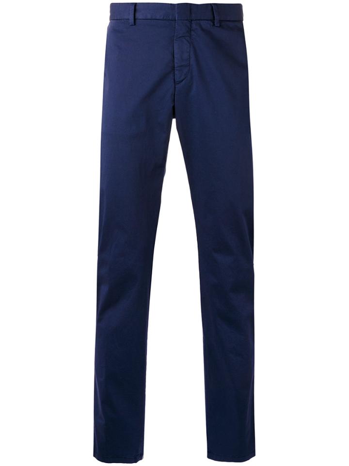 Z Zegna Plain Chinos - Blue