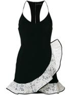 David Koma Ruffle Trim Mini Dress - Black