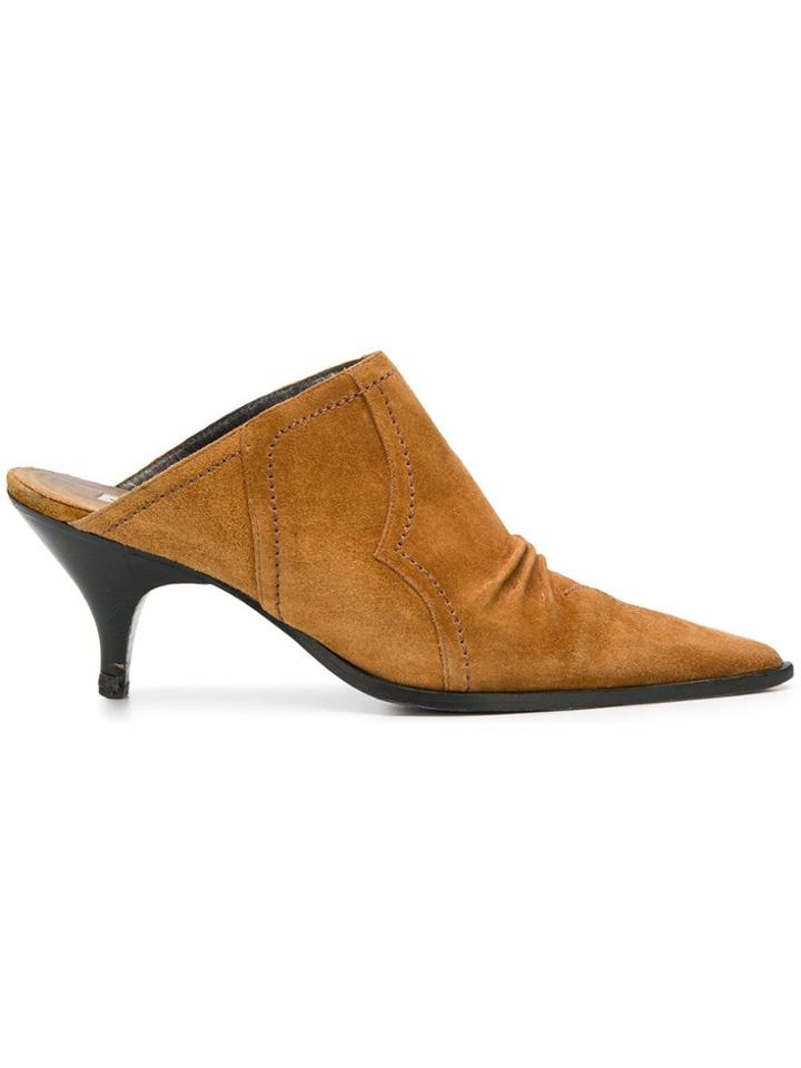 Dorothee Schumacher Pointed Toe Mules - Brown