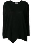 Zanone Pointy Knitted Blouse - Black
