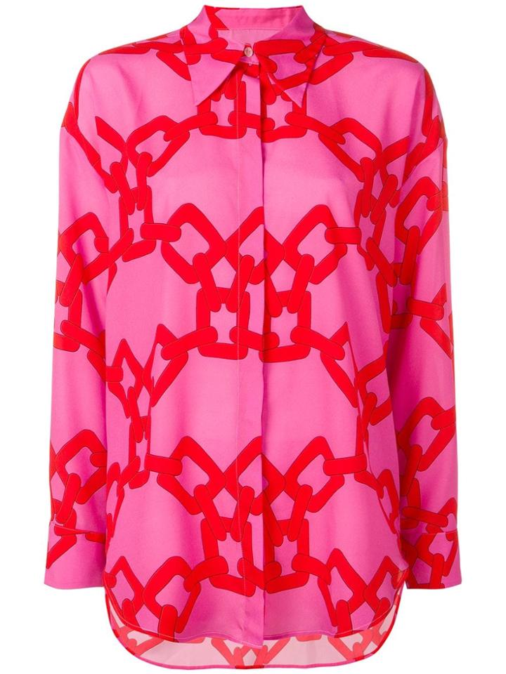 Msgm Chain Print Shirt - Pink