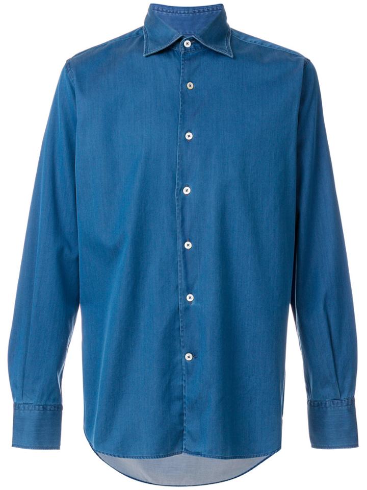 Canali Plain Shirt - Blue