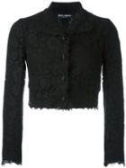 Dolce & Gabbana - Cropped Lace Jacket - Women - Silk/cotton/polyamide/viscose - 46, Black, Silk/cotton/polyamide/viscose