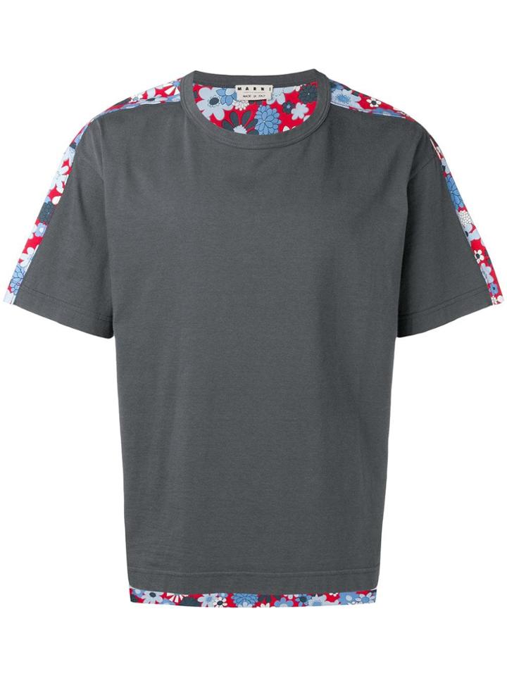 Marni Contrast Floral Print T-shirt - Grey