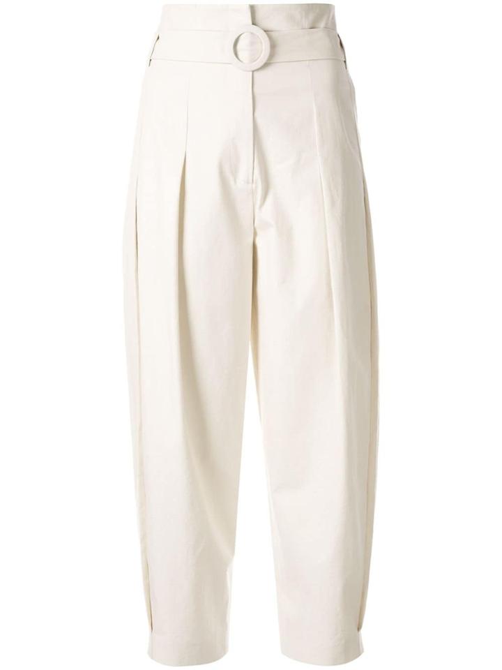Moon J High-rise Cropped Trousers - White