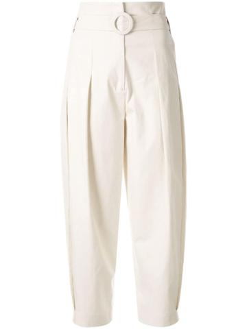 Moon J High-rise Cropped Trousers - White