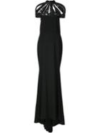 Christian Siriano Cut-out Gown Dress, Women's, Size: 6, Black, Silk