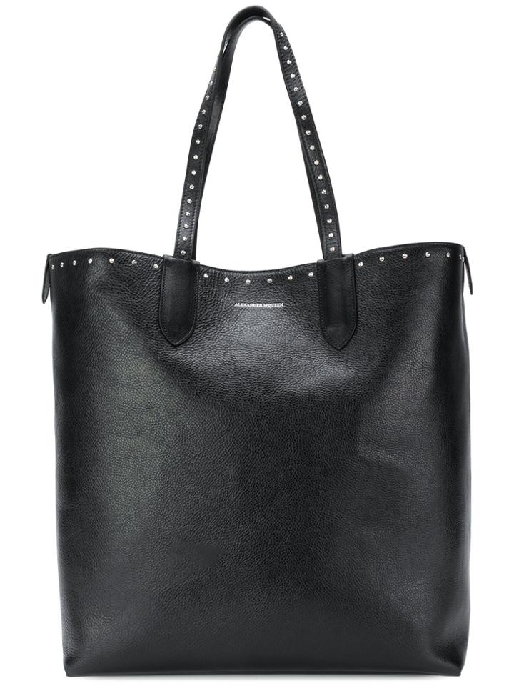 Alexander Mcqueen North South Shopper Tote - Black