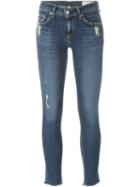 Rag & Bone Distressed Cropped Jeans, Women's, Size: 29, Blue, Cotton/polyurethane