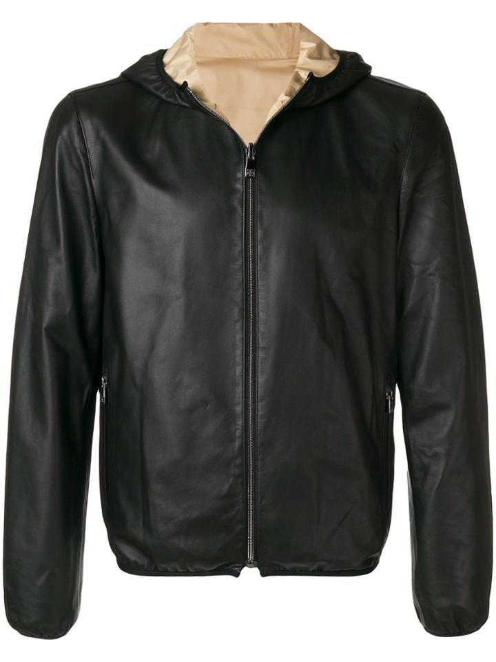 Corneliani Hooded Bomber Jacket - Black