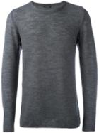 Roberto Collina Crew-neck Jumper, Men's, Size: 54, Grey, Cotton/linen/flax/polyester
