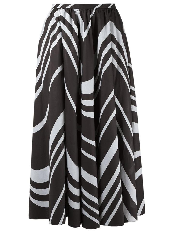 Andrea Marques Printed Skirt, Women's, Size: 42, Black, Cotton