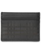 Burberry Perforated Check Leather Card Case - Black
