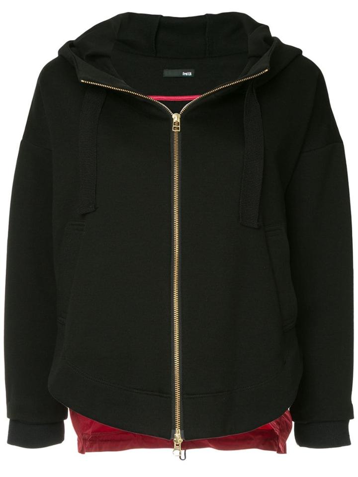 Frei Ea Two-tone Zipped Hoodie - Black