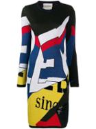 Iceberg Letter Print Sweater Dress - Black
