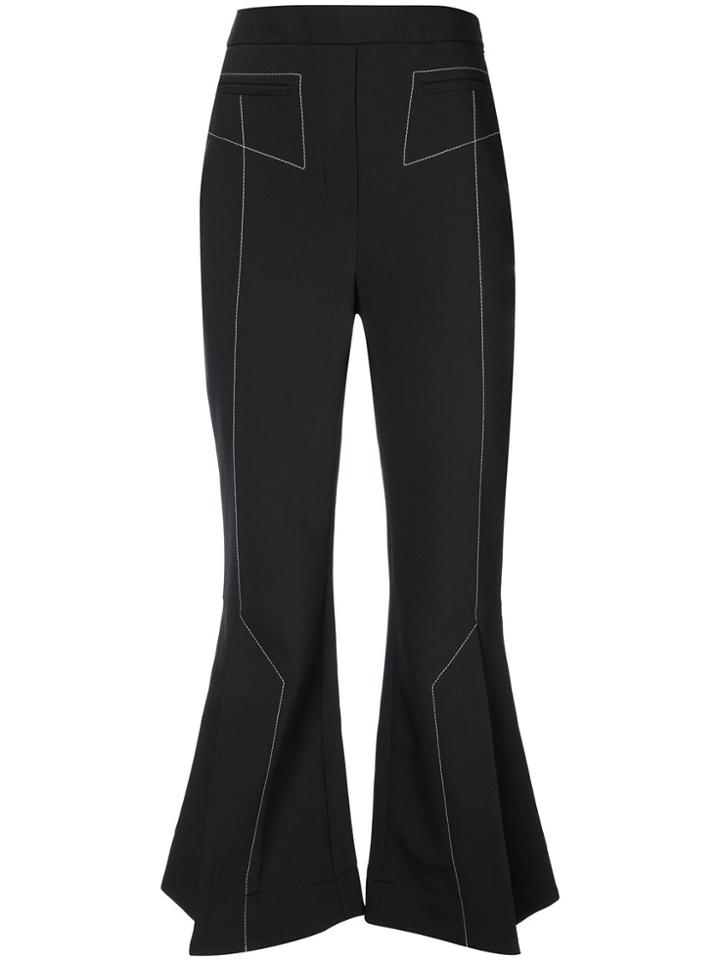 Ellery Cropped Trousers With Flare - Black