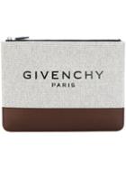 Givenchy Printed Logo Pouch, Men's, Nude/neutrals, Cotton/acrylic/leather