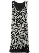 Vera Wang Pearl Embroidered Tank Dress, Women's, Size: 6, Black, Nylon/plastic