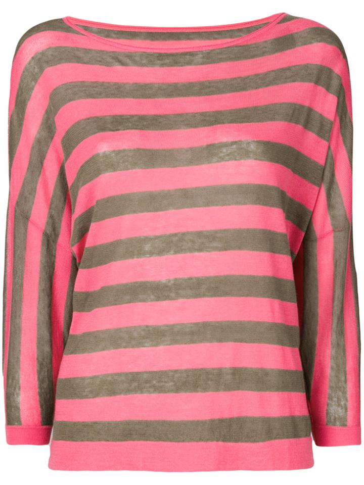 Sottomettimi Boat Neck Striped Jumper - Pink & Purple