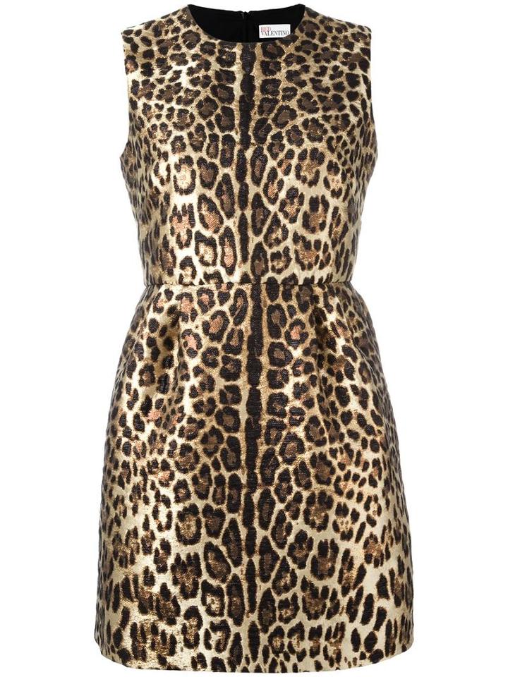 Red Valentino Animal Pattern Dress, Women's, Size: 42, Polyester/polyamide/cotton/polyester