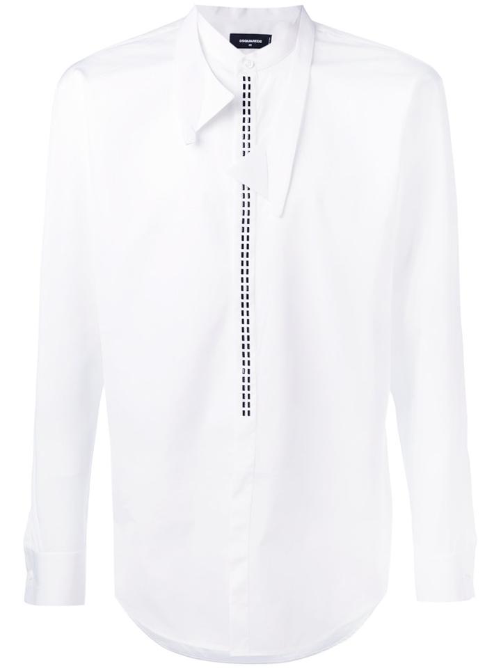 Dsquared2 - Collarless Detail Shirt - Men - Cotton - 52, White, Cotton