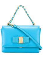 Salvatore Ferragamo Tiny Ginny Shoulder Bag, Women's, Blue, Leather