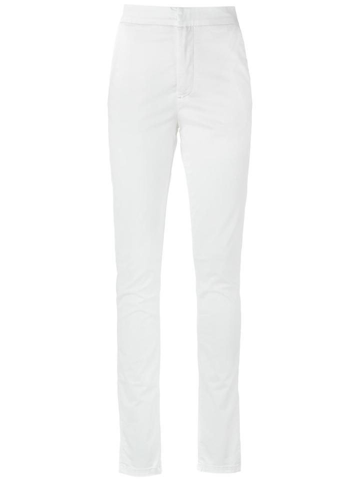 Amapô - High Waist Skinny Trousers - Women - Cotton/elastodiene - 36, White, Cotton/elastodiene