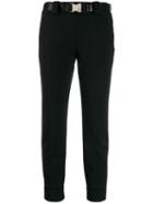 Prada Belted Slim-fit Trousers - Black