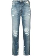 Ag Jeans Distressed High-rise Jeans - Blue