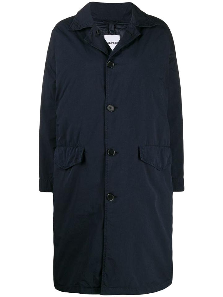 Aspesi Single Breasted Lightweight Coat - Blue