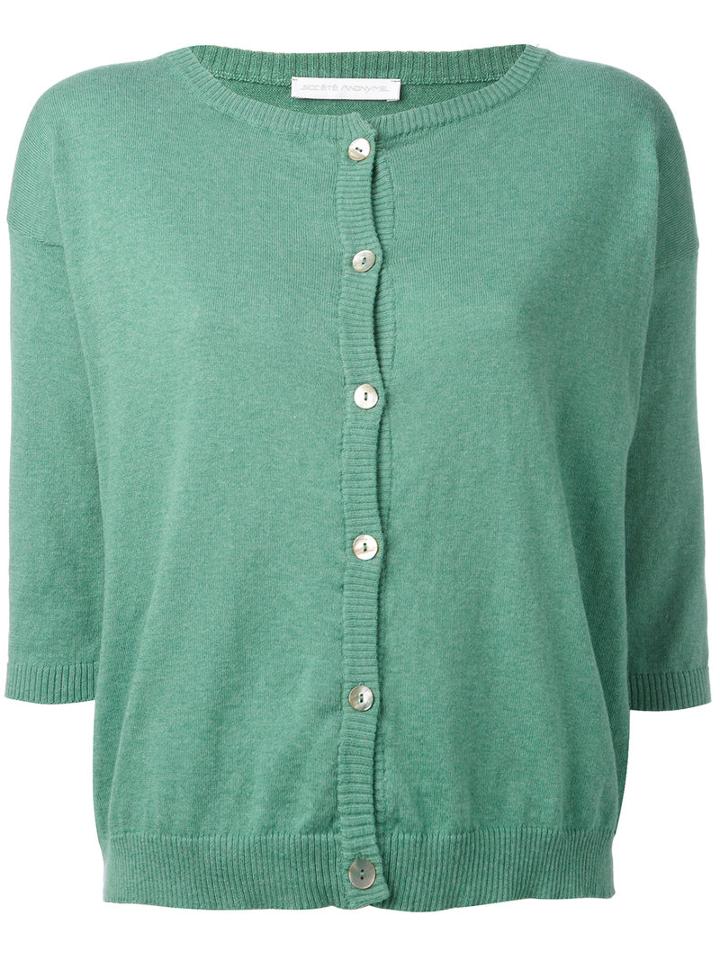 Société Anonyme - 'square' Cardigan - Women - Cotton - 2, Green, Cotton
