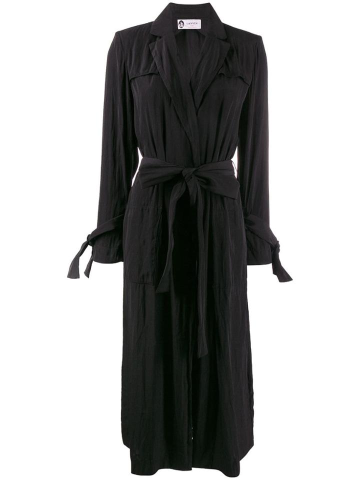 Lanvin Belted Midi Coat - Black