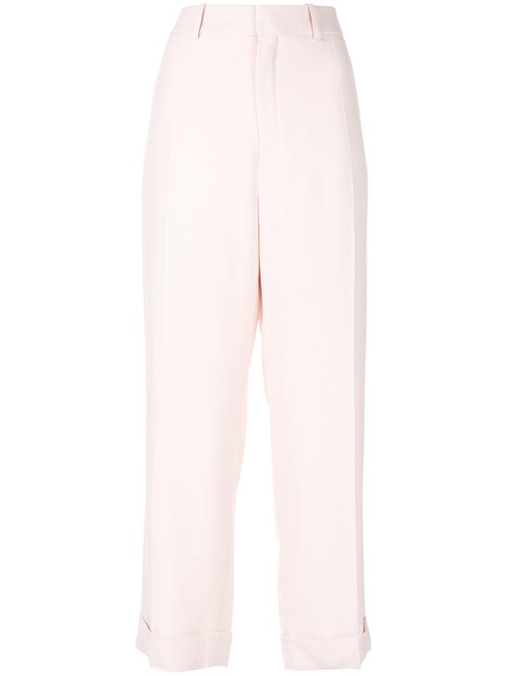 Chloé Cropped Tailored Trousers - Pink & Purple