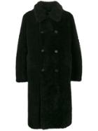 Stella Mccartney Furry Double-breasted Coat - Black