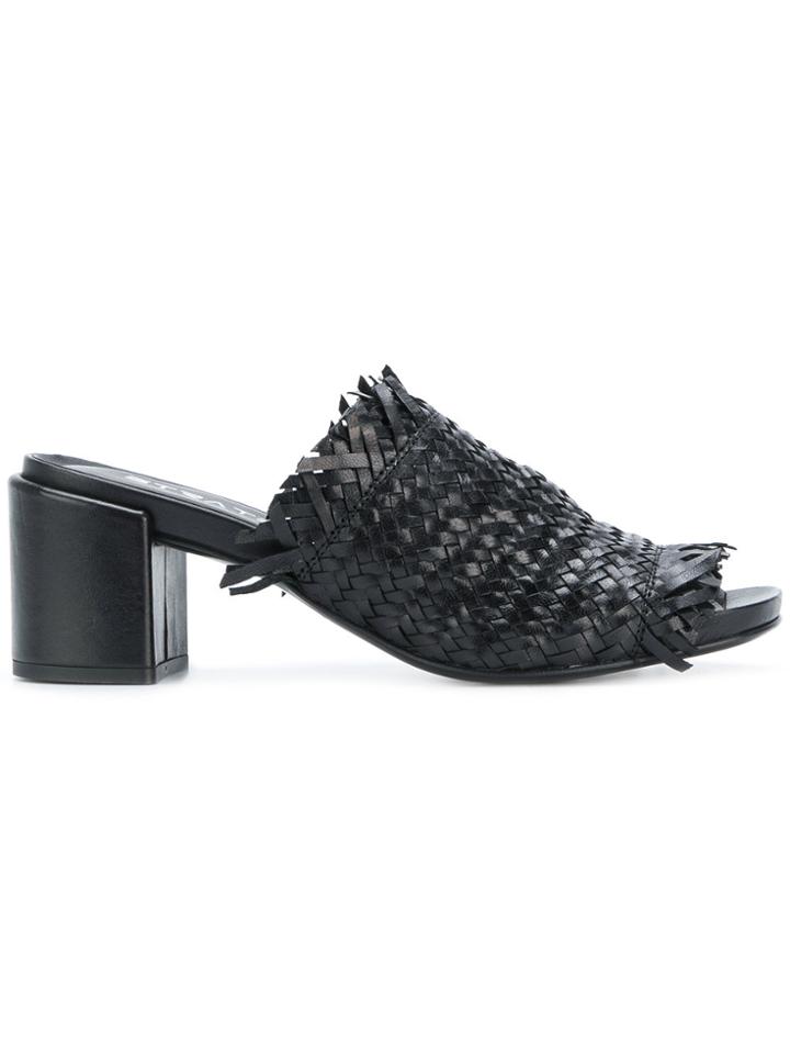 Strategia Woven Block-heel Mules - Black