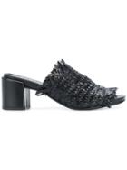 Strategia Woven Block-heel Mules - Black