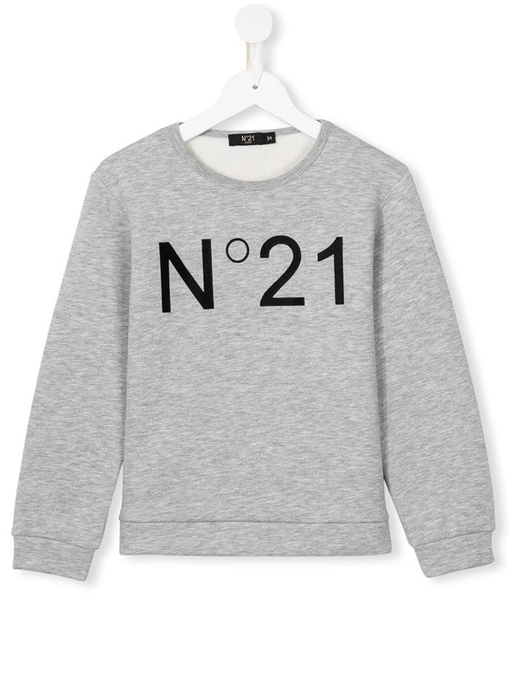 No21 Kids Logo Print Sweatshirt, Girl's, Size: 8 Yrs, Grey
