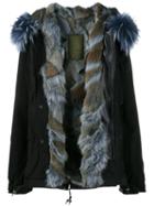 Mr & Mrs Italy 'mini' Raccoon Fur Lined Parka, Women's, Size: Medium, Blue, Racoon Fur/cotton/polyester/lamb Skin
