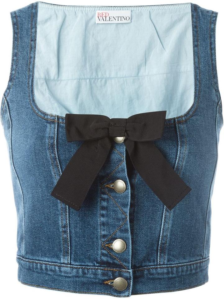 Red Valentino Buttoned Denim Top